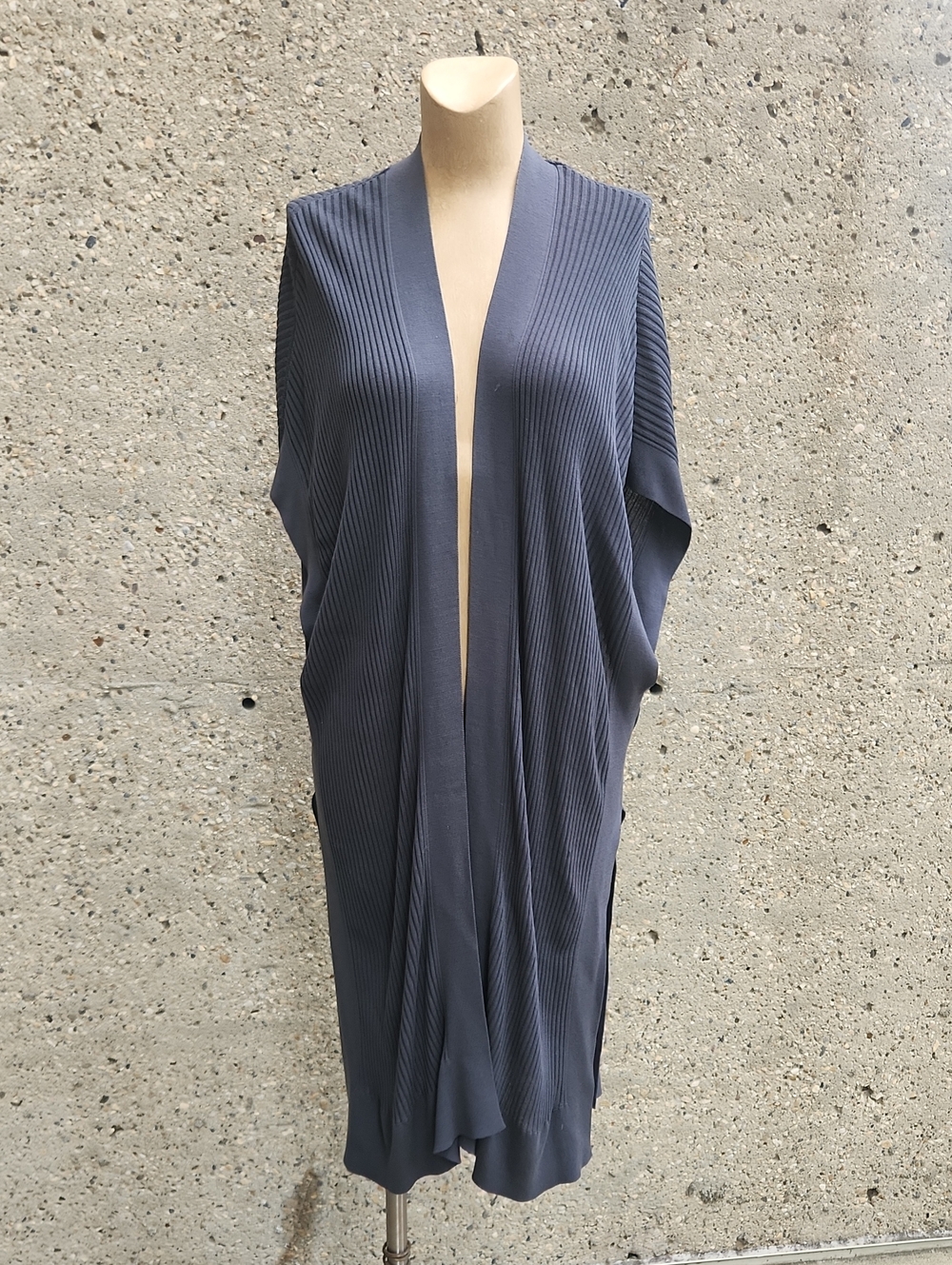 Eileen Fisher Charcoal Gray Ribbed Cardigan